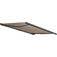 Mendler Elektrische Kassettenmarkise H122, Markise Vollkassette 4x3m Polyester Sand, Rahmen anthrazit