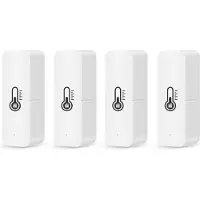 Zandona 4 Stück Tuya WLAN--Temperatur- und Feuchtigkeitssensor für Innenräume, App-Überwachung für Alexa und Home Assistant