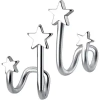 ABOOFAN 3Paare Silber Ohrstecker Stern Damen Schmuck Vielseitig