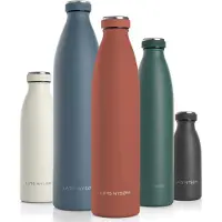 Lars Larsen LARS NYSM Isolierte Wasserflasche aus Edelstahl, 340 ml, 480 ml, 730 ml, 900 ml, 1440 ml | Isolierte Thermoflasche fur heisse und kalte Getranke |