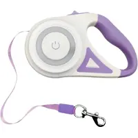 Torribaly 3 Meter LED-Taschenlampe Haustierleine Einziehbare Beleuchtete Nacht Outdoor Walking Rutschfester Griff Zubehör,C