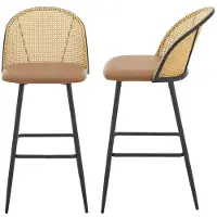 Helloshop26 Set von 2 Barhockern 102 x 44 x 63 cm braun 03_0008731