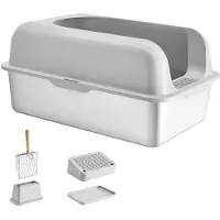 DUOKU Katzenstreu - - XL - Edelstahl - 6 Zoll Tiefe - 30 L