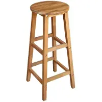 Helloshop26 Set aus zwei Designer-Barhockern, Sitz aus massivem Akazienholz 1202064
