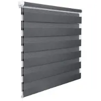 Helloshop26 Laden Enrouleur Zebra Tag und Nacht Doppelrollo 45x150cm dunkelgrau 19_0000856