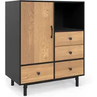 Helloshop26 Buffet - - Buffet mit autonomer Lagerung - Schwarz - Modernes Design - 80 x 45,5 x 97,5 cm