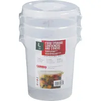 Cambro 4-Liter Rundes Lebensmittelbehälter-Set mit Deckel, 3 Stück