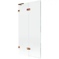 Mexen Lunar L Badewannen-Faltwand 2-flügelig links 90 x 150 cm, transparent, Roségold - 897L-090-100-60-00-L
