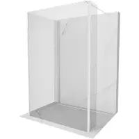 Mexen Kioto Walk-in Duschwand 110 x 105 x 40 cm, transparent, weiß - 800-110-105-221-20-00-040