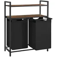 Helloshop26 Wäschekorb - - 2 Fächer - 2 Regale - Abnehmbare Taschen - 46 L pro Tasche
