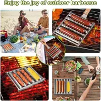 Semoic 2Pcs BBQ Hot Dog Griller, BBQ Hot Dog Roller, Stai