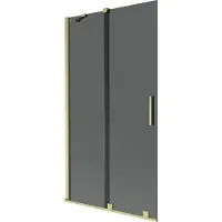 Mexen Velar Duschabtrennung 2-flügelig verschiebbar 100 x 150 cm, grafit, gebürstetes Gold - 896-100-000-41-55
