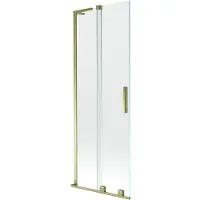 Mexen Velar L Badewannen-Faltwand 2-teilig verschiebbar 75 x 150 cm, transparent, golden - 896-075-003-01-50