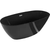 Mexen Eris freistehende Badewanne 170 x 80 cm, schwarz, verchromter Überlauf - 53441708070-97