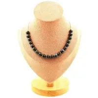 Bijoux Edelsteine und Mineralien. Halskette mit 20 Perlen Hämatit 8 mm. Kette aus rostfreiem Stahl Halskette für Frauen und Männer. Anpassbare Größe.