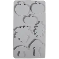 Rayher Hobby Materialen Silikonform - Pilze, Kürbisse und Blätter - 7 Formen