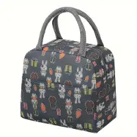 MaxPower Isolierte Lunchtasche mit dicker Aluminiumfolie, Graublaues Kaninchen