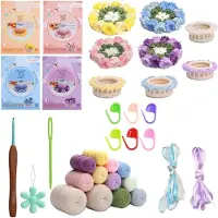 Typecat Handgemachte DIY Maiglöckchen Untersetzer, 3D Blumen Häkel Untersetzer, Hand gestrickter Untersetzer