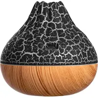 Melitt Luftbefeuchter USB-Luftbefeuchter Wassernebel-Diffusor Luftreiniger Air Fresh Siebenfarben-Crack-Luftbefeuchter Schwarz