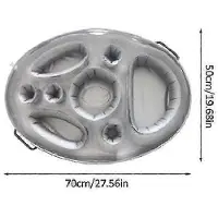 MaxPower Aufblasbarer Getränkehalter 8-Loch-Poolbar PVC schwimmendes Biertablett SPA Strand Wasserspaß