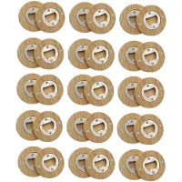 Torribaly 30 STÜCKE DIY Bambus Runde Form Flaschenöffner Bahn Kühlschrankmagnet Kühlschrank Aufkleber Bar Dekoration Bieröffner