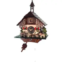 Engstler - 403 - Kuckucksuhr - 1-Tag-Kettenzugwerk - Nussbaum