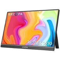 Arzopa Z1RC 2,5K Tragbarer Monitor, 16 Zoll 2560 x 1600 HDR 500 Nits 8 Bit QHD USB-C HDMI Laptop-Monitor, 16:10 IPS, Augenschutz, externer Zweitbildschirm für Mac, PC, Smartphone, PS4/5, Xbox, Switch