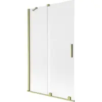 Mexen Velar Duschabtrennung 2-flügelig verschiebbar 110 x 150 cm, matt, gebürstetes Gold - 896-110-000-31-55
