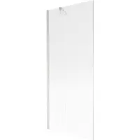 Mexen Next Badewannenabtrennung 1-flügelig 80 x 150 cm, Streifen, gebürsteter Nickel - 895-080-000-00-09-97