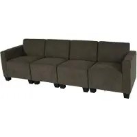 Mendler Modular 4-Sitzer Sofa Couch Moncalieri, Stoff/Textil braun