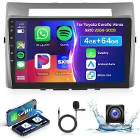 Podofo Autoradio 2Din - - AR10 (Toyota Corolla Verso 2004-2009) - Android 13 - Kabelloses CarPlay - 9" HD IPS Bildschirm