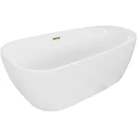 Mexen Giada freistehende Badewanne 170 x 90 cm, weiß glänzend, Überlauf gold - 52741709000-50