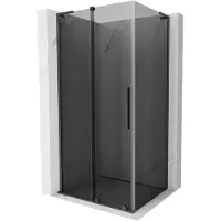 Mexen Velar L Duschkabine, verschiebbar 120 x 90 cm, grafit, gebürstet gun gray - 871-120-090-43-66