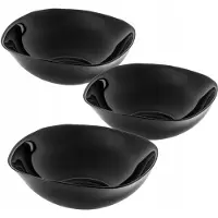Kadax Salatschüssel Glasschüssel 19cm für Suppe Schwarz 3 Stk