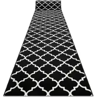 Rugsx Läufer BCF MORAD Trelis Marokkanisches Spalier schwarz / creme 80 cm 80x320 cm