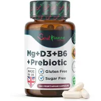 Best Immune International Best Immune Magnesiumlaktat Präbiotischer Komplex mit Vitamin B6, D3 und Inulin 100 Pc Kapseln