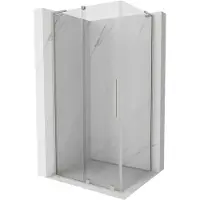 Mexen Velar L schiebetür Duschkabine 100 x 85 cm, transparent, gebürsteter Nickel - 871-100-085-03-97