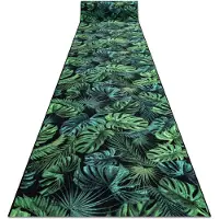 Rugsx Läufer Antirutsch MONSTERA Laub, Gummi grün 67 cm 67x270 cm