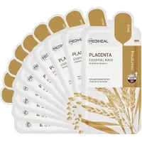 Nicoplace Beste koreanische Tuchmaske Placenta Essential Face Mask, 10 Tucher fur Anti-Aging, koreanische Verjungungsmaske, ultra-nahrende, stra