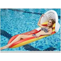 MaxPower Aufblasbare Pool-Hängematte, schwimmendes Floß, Sommer-Pool-Liegestuhl mit Rückenlehne
