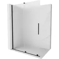 Mexen Velar Walk-in-Duschwand schiebend 130 x 200 cm, matt 8 mm, schwarz - 871-130-000-33-70