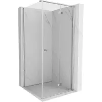 Mexen Mist-F T klappbare Duschkabine rechte Seite 90 x 90 cm, transparent, Chrom - 8A6T-090-090-01-00-P