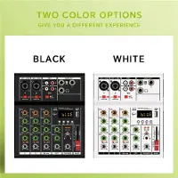 Typecat GAX-A4 Professionelle tragbare digitale DJ-Konsole mit USB-Mixer-Border Live-Gesang 4-Kanal-Audiomixer Schwarz
