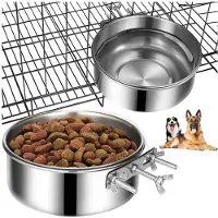 Semoic HundenäPfe im 2Er-Pack, Edelstahl-Hundefutternapf und Wassernapf, HäNgende HundenäPfe für KäFigkäFige, HundehüTten, Auslaufsicher