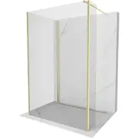 Mexen Kioto Walk-In Duschwand 3-teilig, Gold, 115x90x30 cm