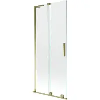Mexen Velar L Badewannenabtrennung 2-flügelig verschiebbar 85 x 150 cm, transparent, gold - 896-085-003-01-50