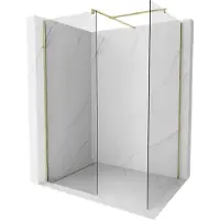 Mexen Kioto Duschwand Walk-in 120 x 105 cm, transparent, gold - 800-120-202-50-00-105