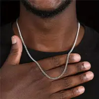 MaxPower (23,62 Zoll) Herren-Edelstahl-Schmuck, 3 mm Titanstahl-Seiten-Einzelkette-Anhänger mit Kette, Joker,