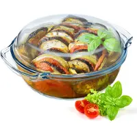 Kadax Runde Auflaufform mit Deckel 2,4L