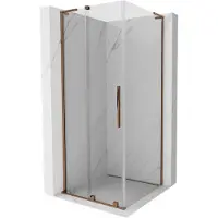 Mexen Velar L Duschkabine Schiebetür 120 x 120 cm, transparent, Roségold - 871-120-120-03-60